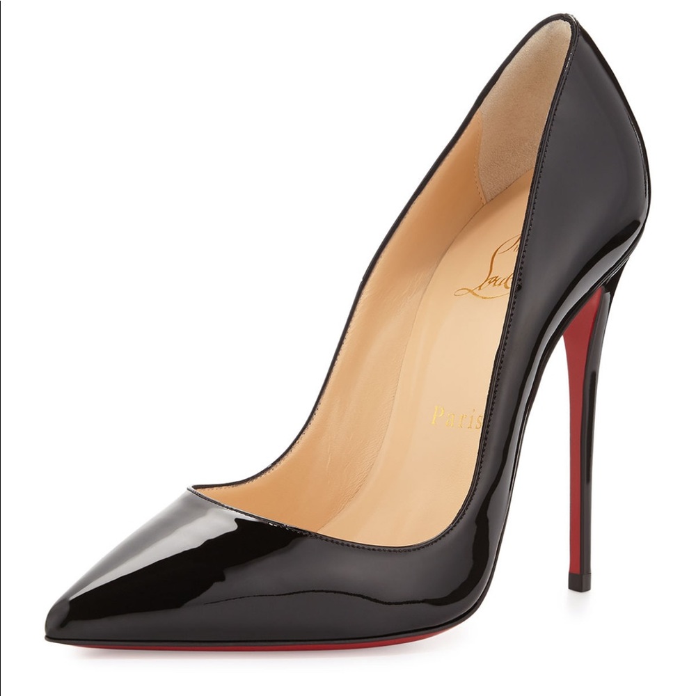 Christian Louboutin So Kate Black Patent Pumps (120mm Size 38)